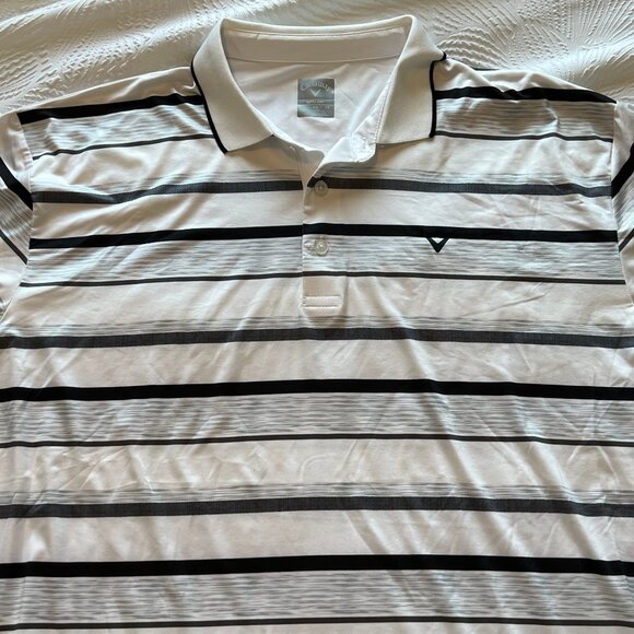 Callaway Other - Men's Callaway Golf Opti Dri White Striped Polo Size XL Used/Great Condition